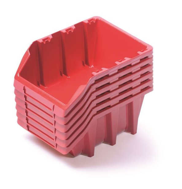 Plastové boxy 249x158x213mm Red 6ks